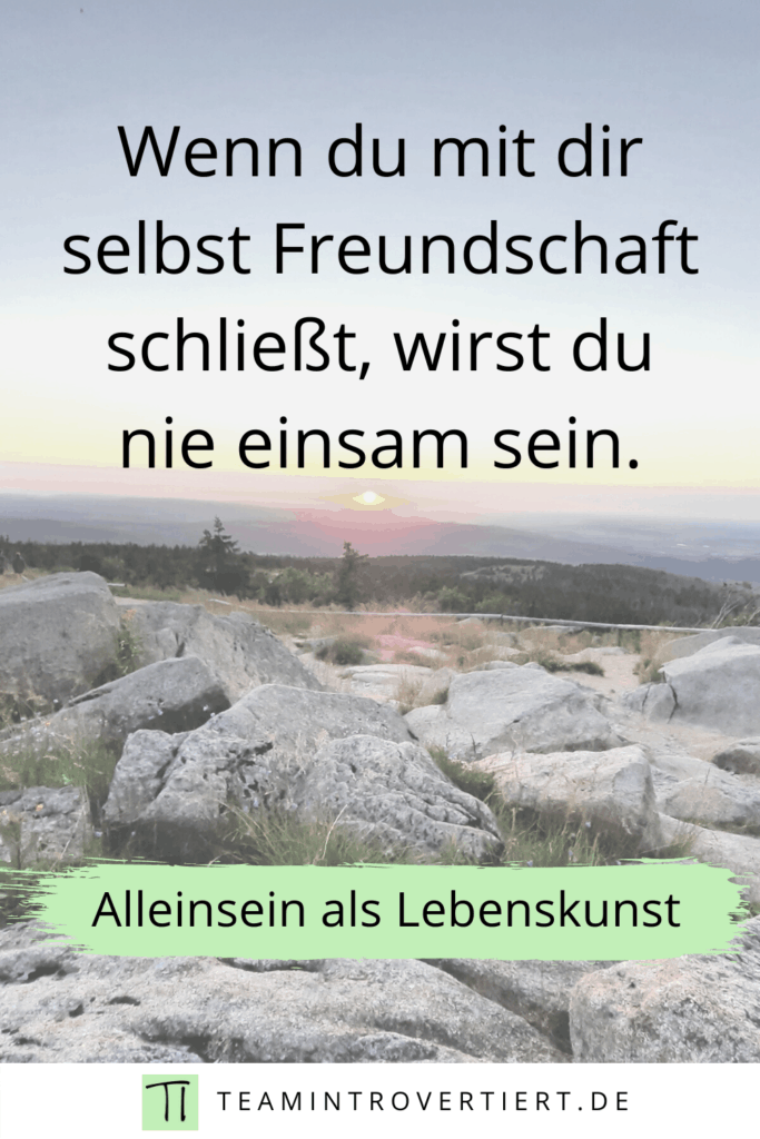 Wenn du mit dir selbst Freundschaft schließt, wirst du nie einsam sein. | Team Introvertiert