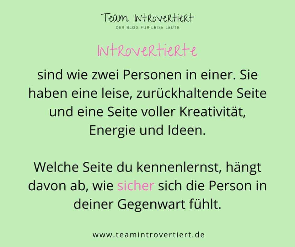 Zitat: Introvertiere sind wie zwei Personen in einer | Team Introvertiert