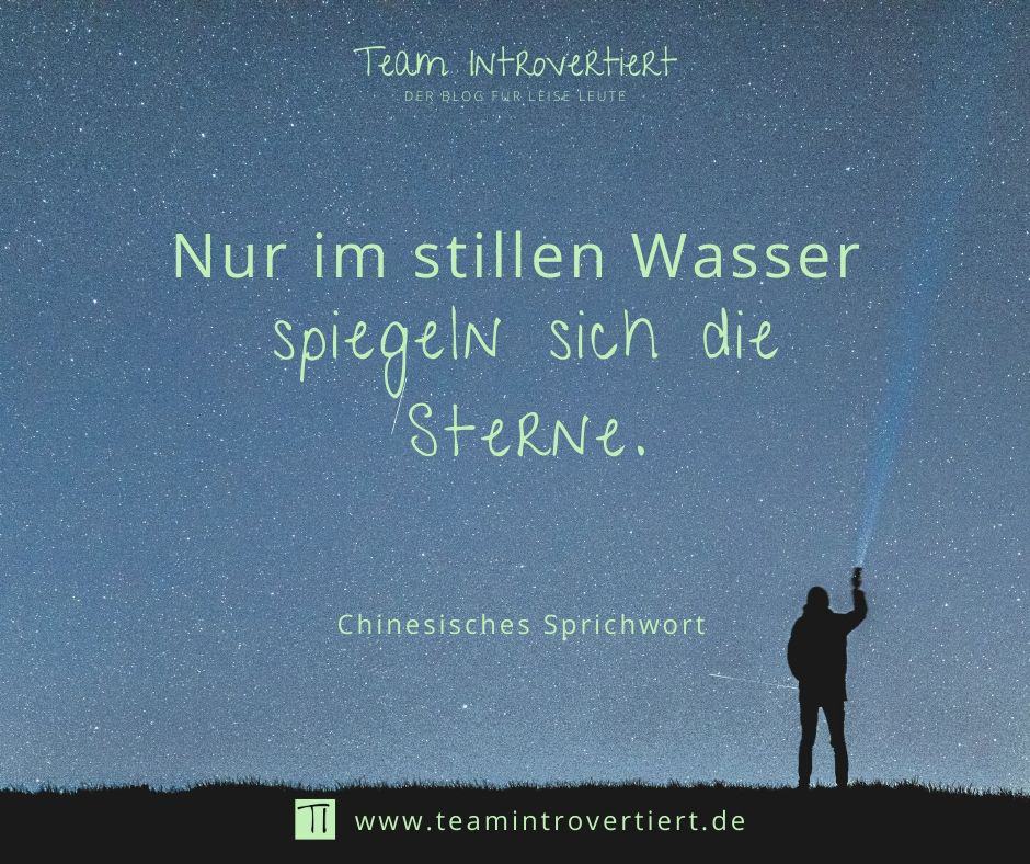 Nur im stillen Wasser spiegeln sich die Sterne. (Chinesisches Sprichwort) | Team Introvertiert